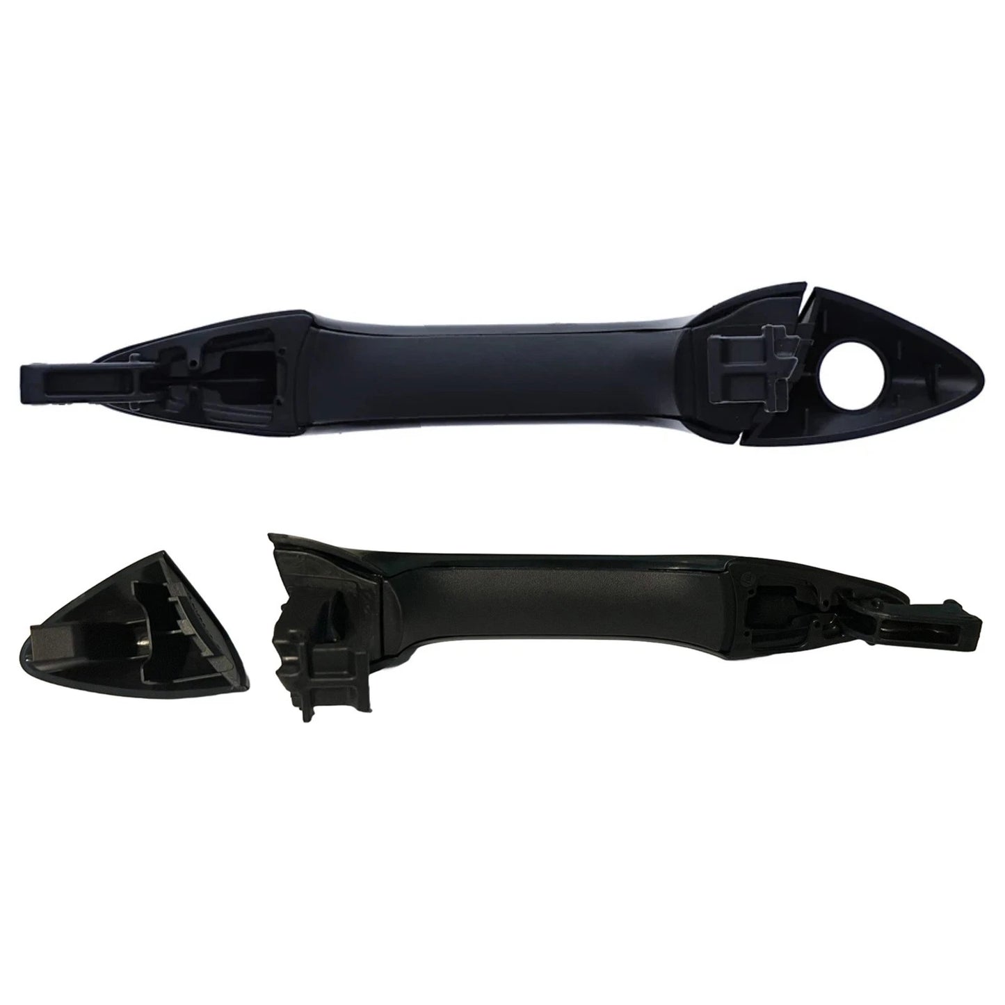 Set of 4 Door Handle Outer Black for Hyundai i30 (2012–2017)