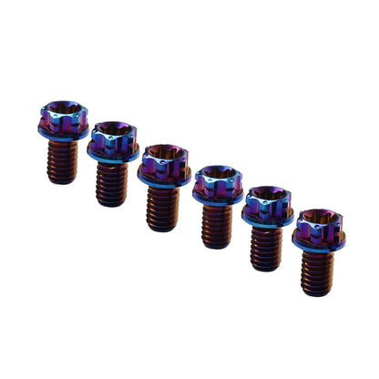 6pcs M6x25mm Titanium Torx Head Flange Screws for Motorcycle Bicycle