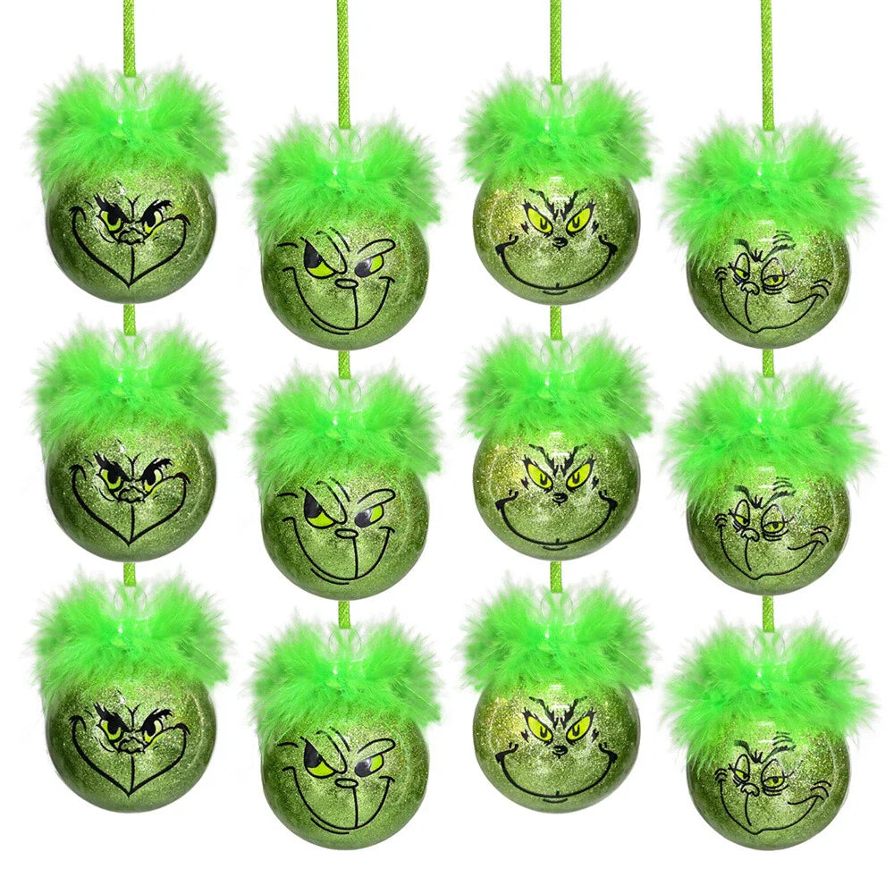 Cute Green Elf Christmas Tree Ornaments - 1 Xmas Balls Decor