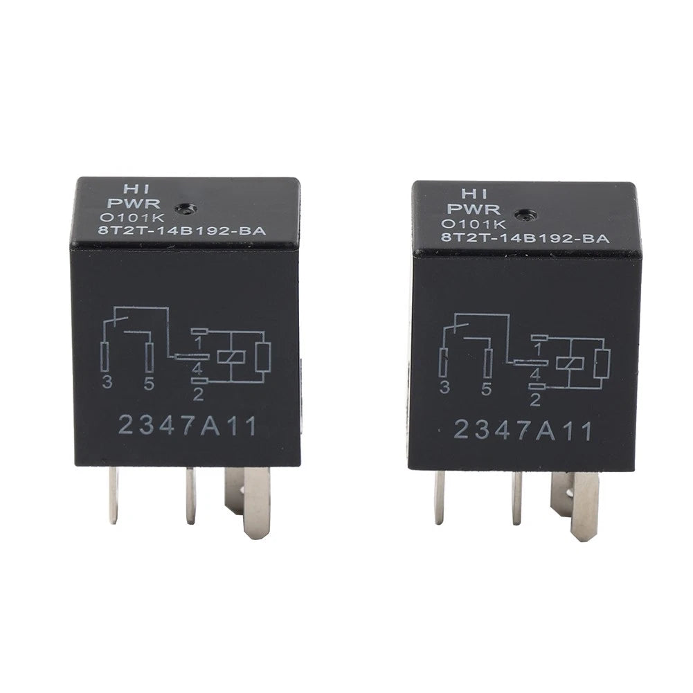 2Pcs 12V DC 5 Pins Automotive Relay for Ford (Selected Vehicles) 8T2T-14B192-BA