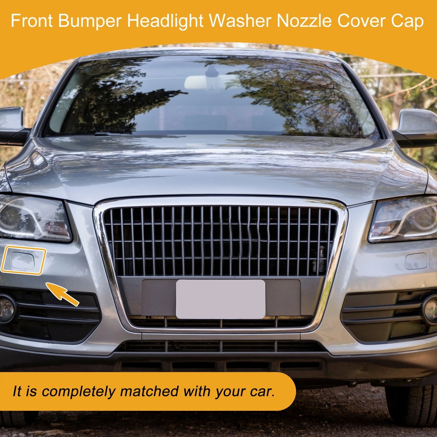 Front Right Washer Nozzle Cover Cap for Audi Q5 (2013–2017) 1 Pc Silver Tone