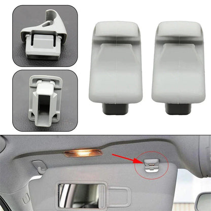 Car Sun Visor Holder Clips Grey for Mitsubishi Lancer, Outlander, ASX, Evolution