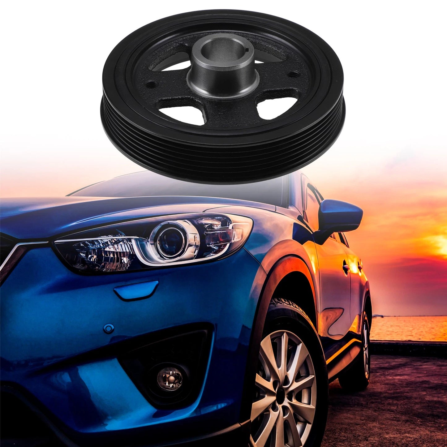 Engine Harmonic Balancer Crank Pulley for Lexus CT200h (2011–2017) 1347037020 Steel Black