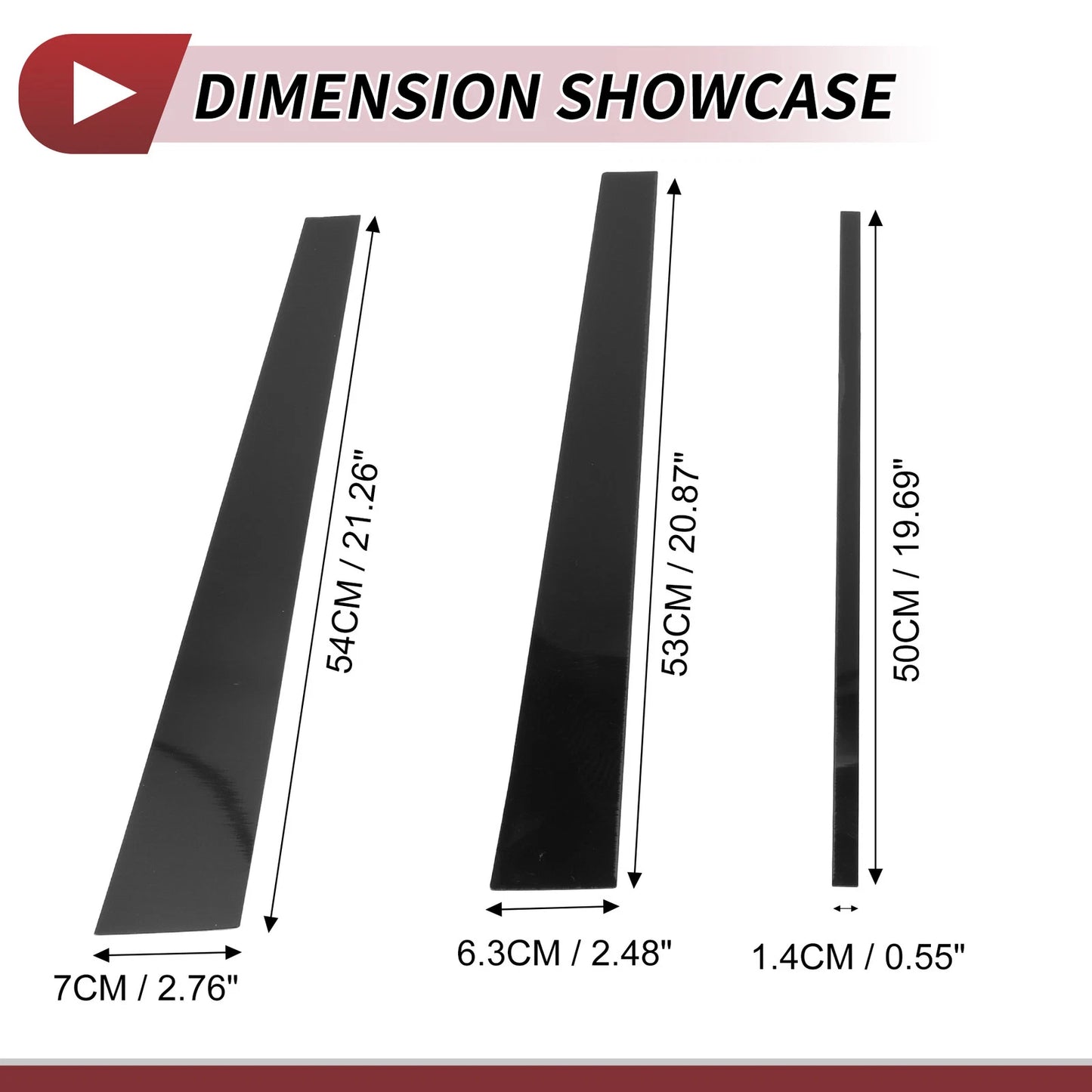 6 Pcs Door Pillar Window Trim for Lexus LX (1998–2007) Black