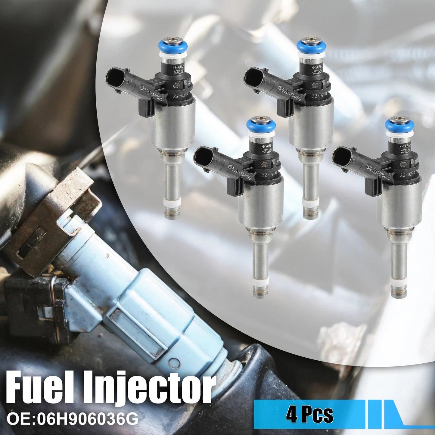 Set of 4 Fuel Injectors 06H906036G for Audi A3 A4 A5 A6 A8 Q3 Q5 TT (2006–2021)