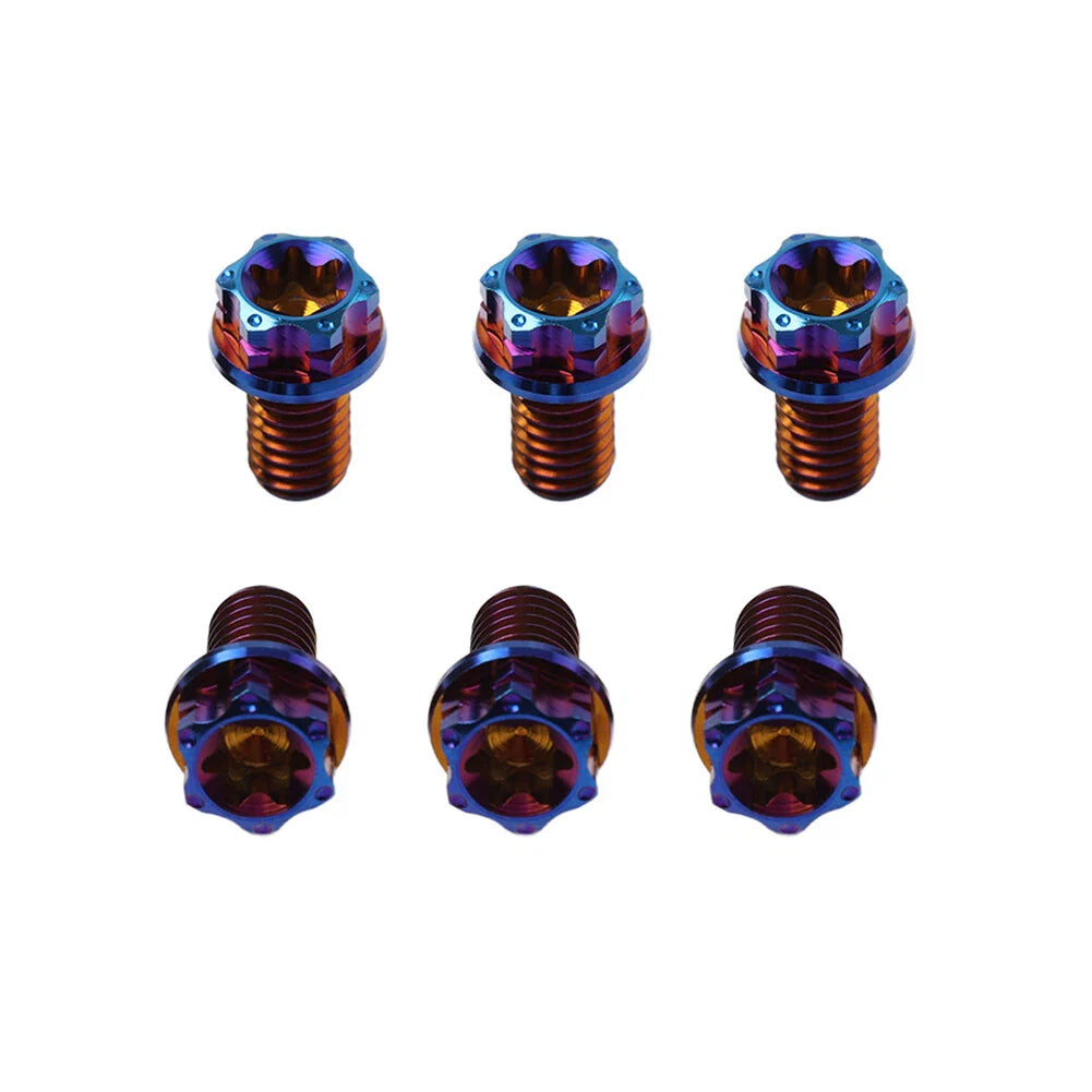 6pcs M6x30mm Titanium Torx Head Flange Screws for Bike Bicycle Motorcycle