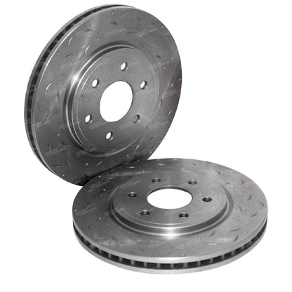 2 Front Slotted Disc Brake Rotors for Nissan Pathfinder R51 (2006–2012)