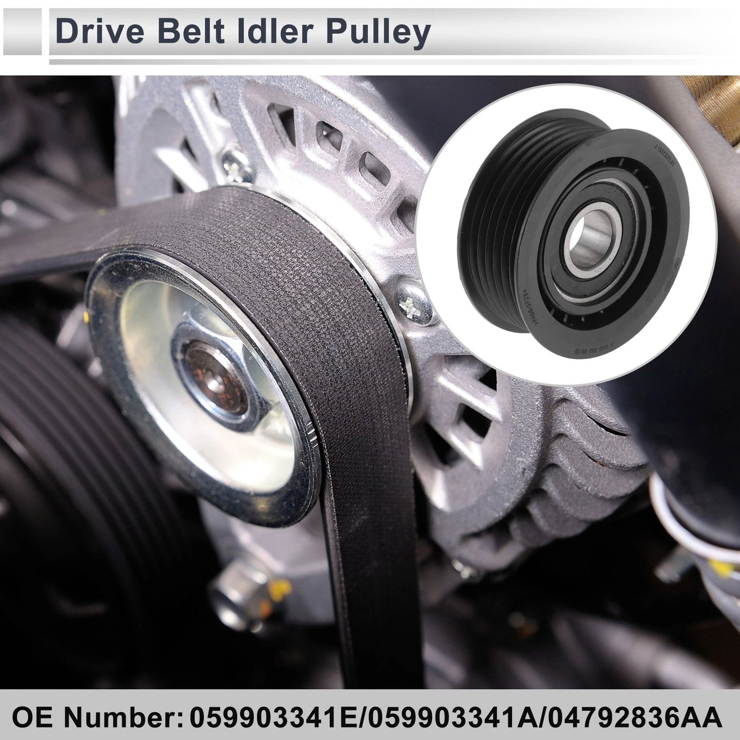 Drive Belt Idler Pulley Serpentine for Chevrolet Cobalt (2005–2007) 059903341E