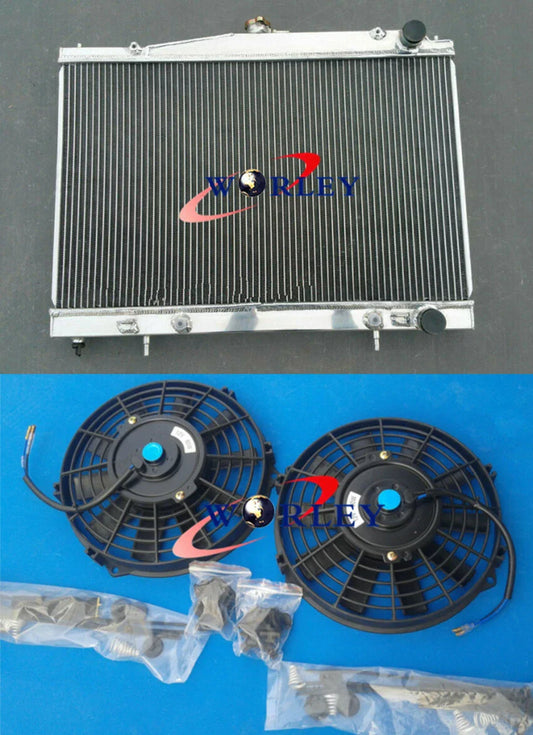 Aluminum Radiator & Fans for Nissan Skyline R33 R34 GT GTT GTR (1993-2003)