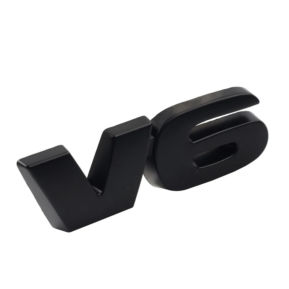 V6 Logo Metal Emblem Badge for Universal Fit Vehicles (3D)