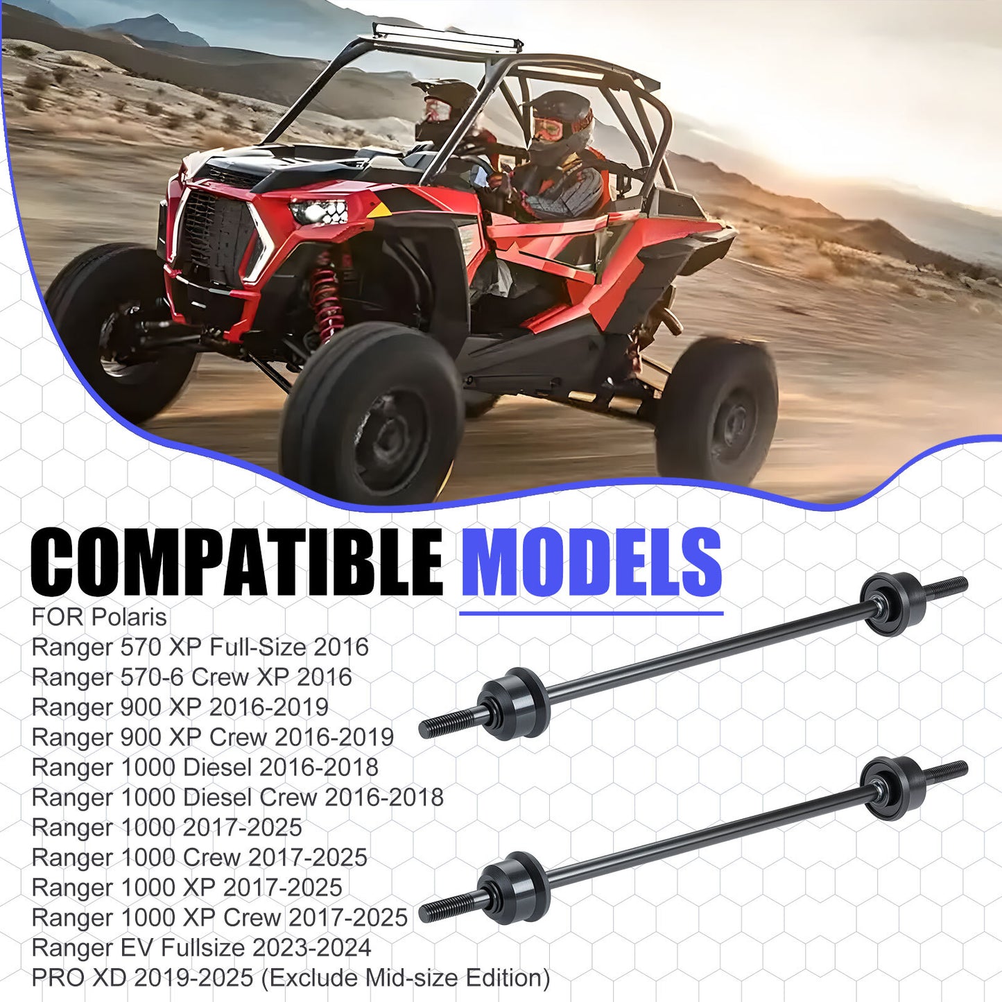 Torsion Stabilizer Bar Sway Link for Polaris Ranger 900 1000 570-6 (2013–2021)