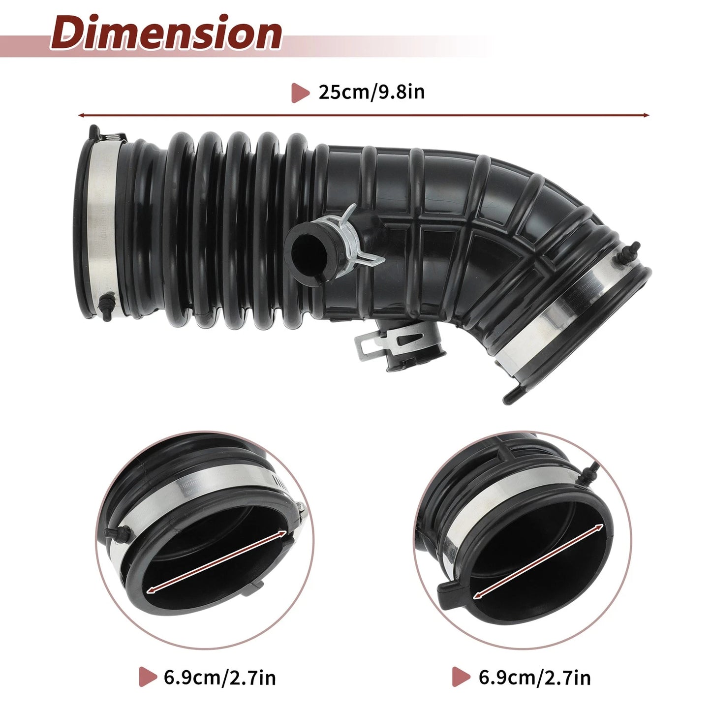 Air Intake Hose with Clamps for Infiniti G37 Q40 Q60 QX50 (2015) No. 16576EY00B