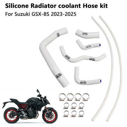 Silicone Radiator Coolant Pants for Suzuki GSX-8S (2023–2025) White