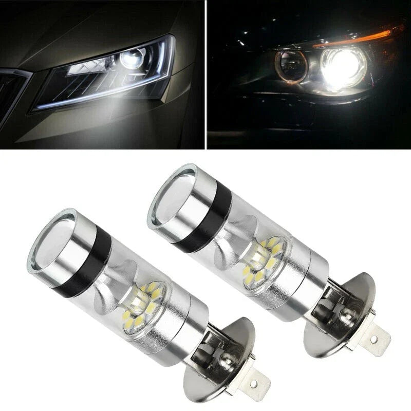 2x / 6000K White / H1 LED Fog DRL Driving Headlight Bulbs for Car Auto