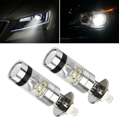2x / 6000K White / H1 LED Fog DRL Driving Headlight Bulbs for Car Auto