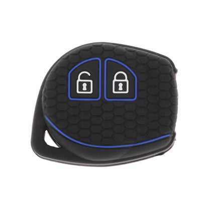 Black Blue Line Car Key Case for Suzuki Alto (2010–2023) - 2 Buttons