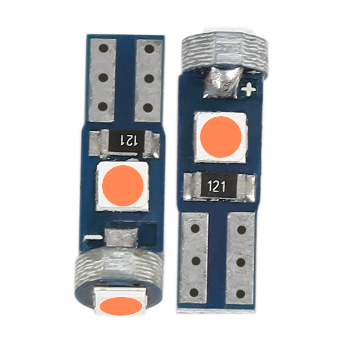5 Pcs T5 3030 Canbus Red LED Indicator Light Bulb for Automotive