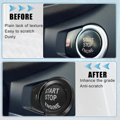 Start Stop Button Cover Sticker Kit for BMW 2 Series, 3 Series, X1-X5 Black