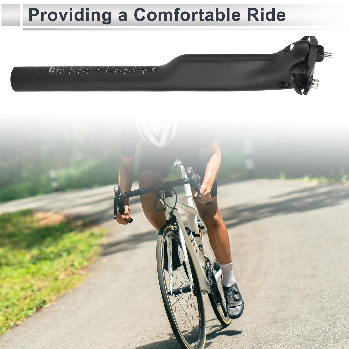 27.2mm Carbon Fiber Bike Seat Post for Universal Fit (300mm)
