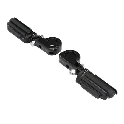 1 1/4" Black Highway Engine Guard Footpeg Mount Clamps for Harley