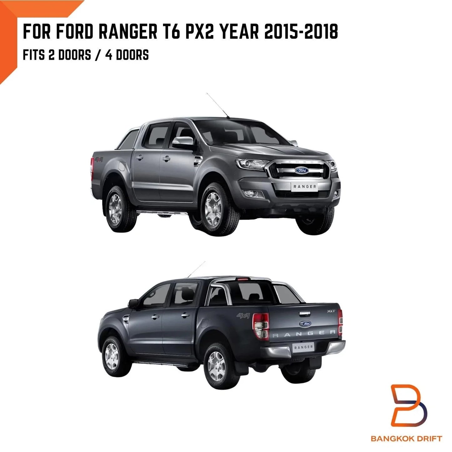 3" Slim Fender Flares for Ford Ranger T6 (2015-2018)