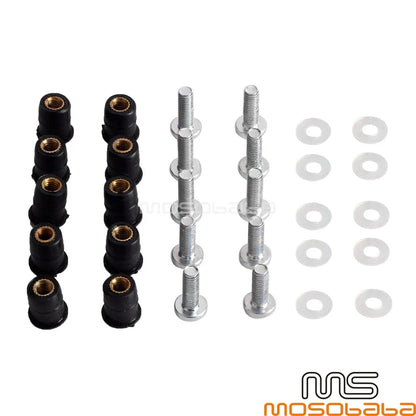 10 x M5 Stainless Steel Screws for Motorcycles Windshield Fairing Bolts