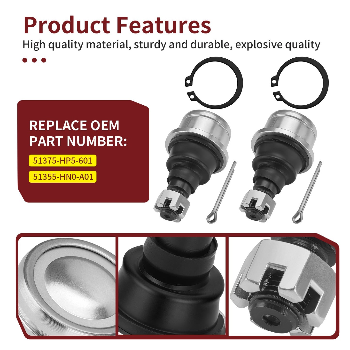 Ball Joints for Honda Foreman 500 TRX500 (2005–2019) & Foreman 520 TRX520 (2020–2024)