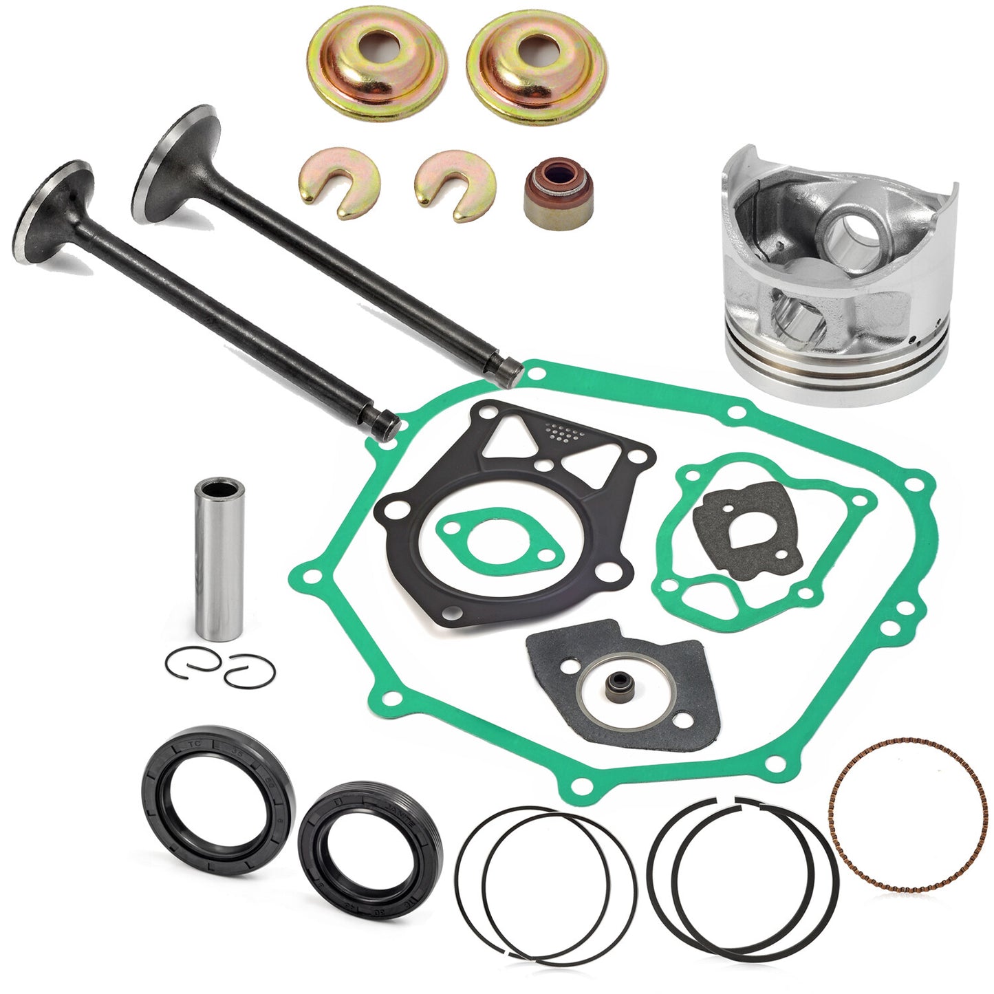 Piston Gasket Valve Rebuild Kit for Yamaha Golf Cart G2 G5 G8 G9 (1990–2006)