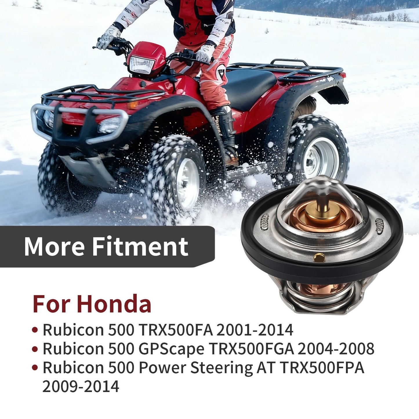 Thermostat with O-Ring for Honda Foreman Rubicon 500 TRX500FA (2001–2014)