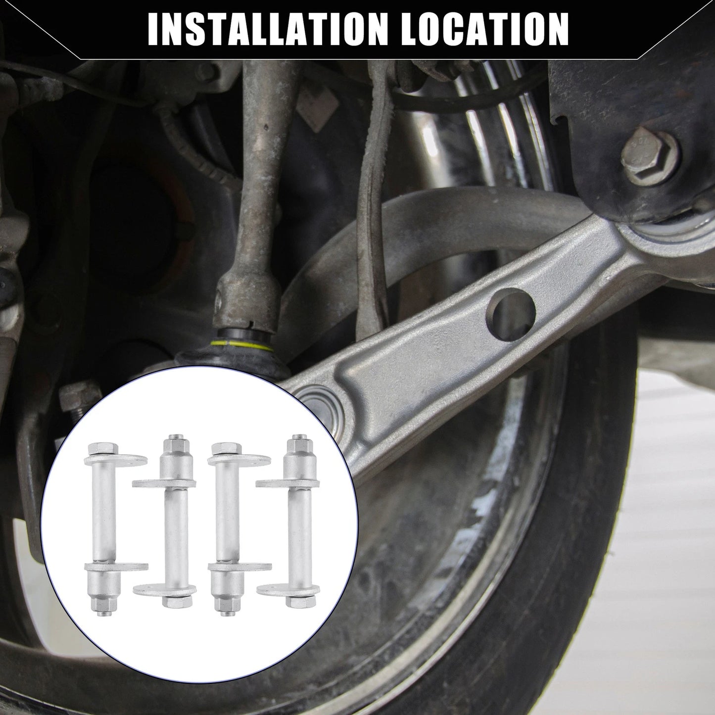 Set of 4 Lower Control Cam Plate Toe Adjust Bolts for Toyota 4Runner (1995–2004)