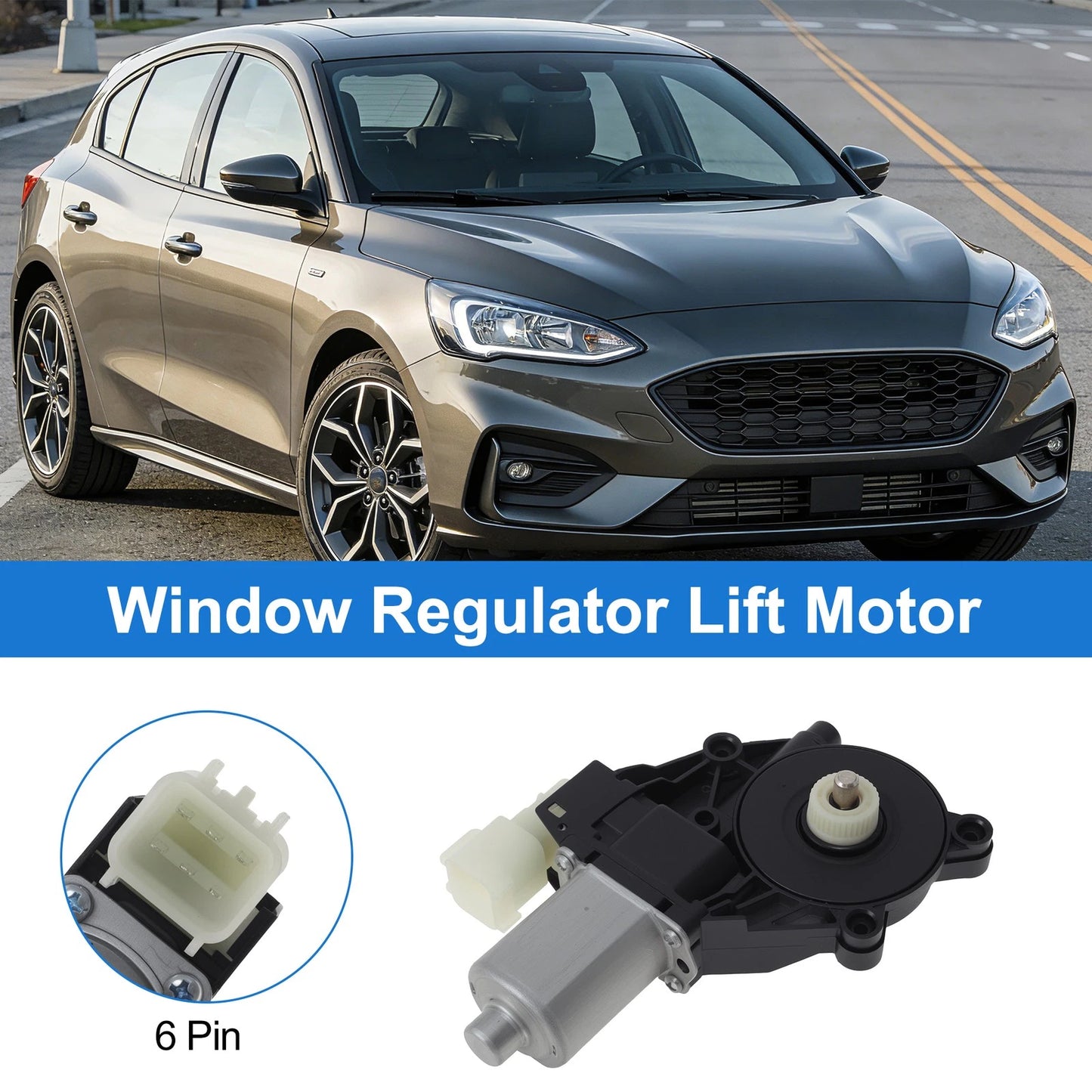 6CP114553H1A Power Window Regulator Lift Motor for Ford Focus (2012–2018)