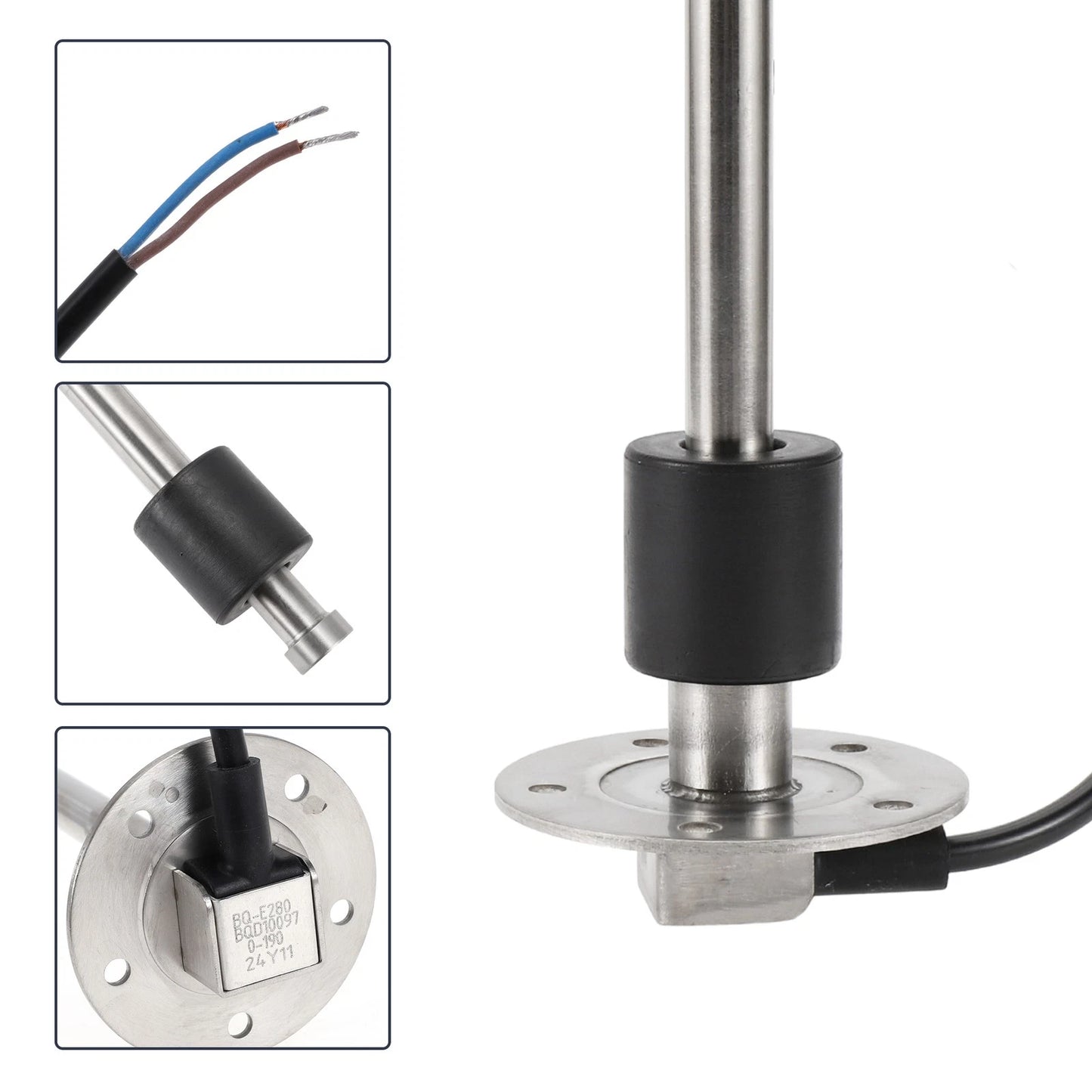 Fuel Sending Unit and Gauge Kit 0-190 Ohm 280mm for Boat Car