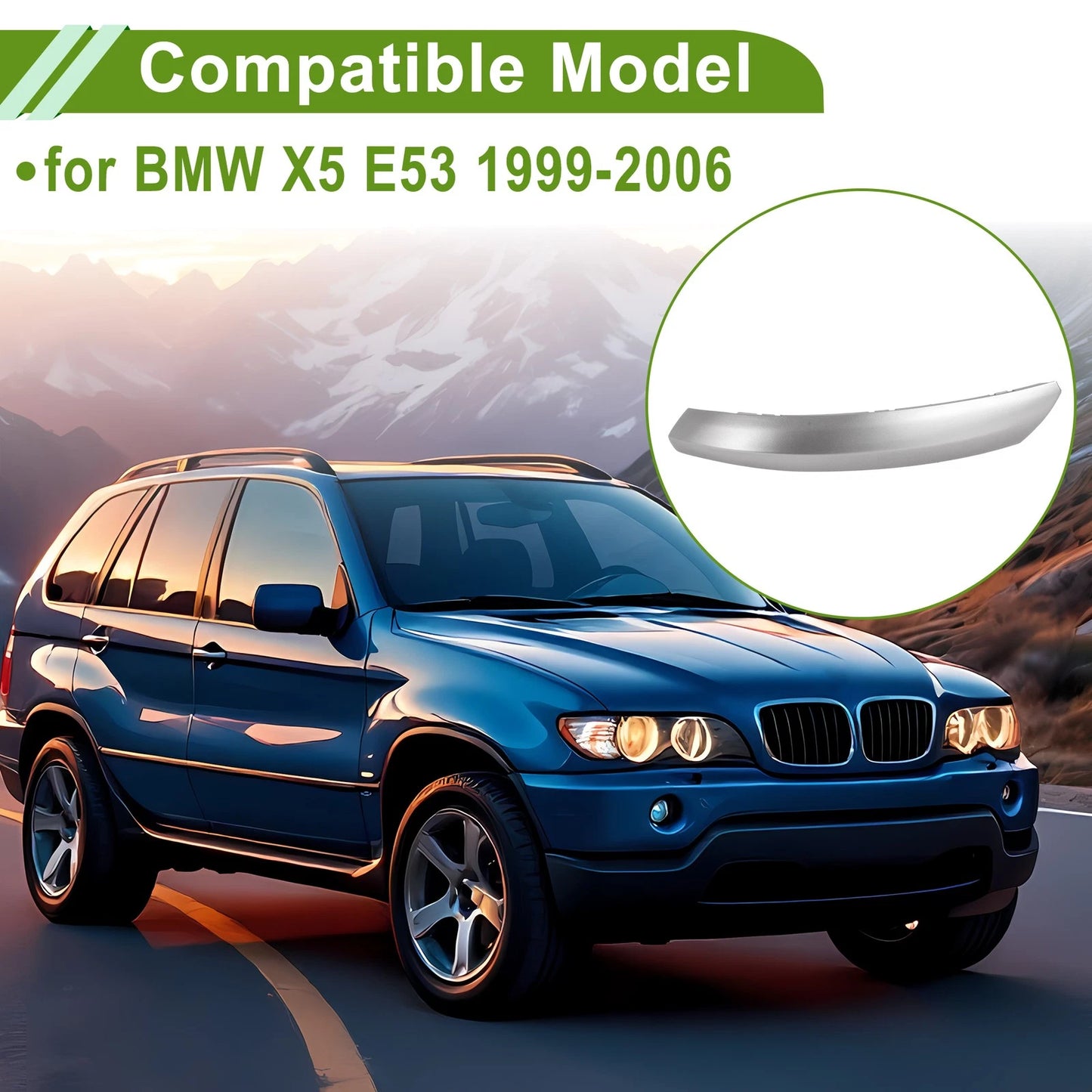 Door Panel Handle Pull Trim Cover for BMW X5 E53 (1999–2006) No. 51417122202