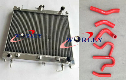 3 Row Aluminum Radiator + Blue Hose for Suzuki Jimny SN413 1.3L (2000-2011)