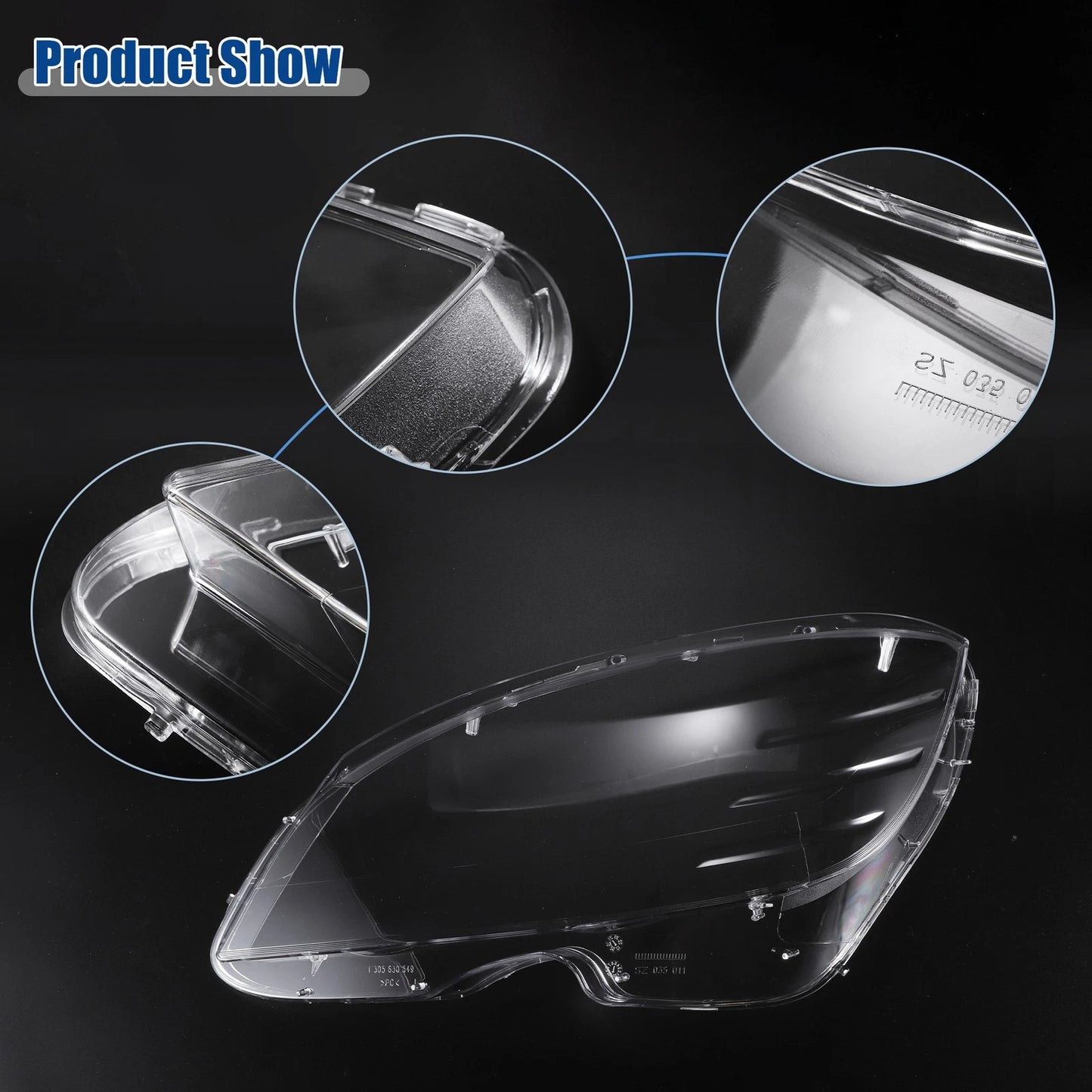 Pair Headlight Clear Lens Cover for Mercedes Benz C-Class W204 (2007–2014) No.2048208861