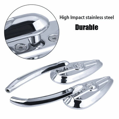 Skull Chrome Motorcycle Mirrors for Harley Davidson Road King, Street Glide, Dyna