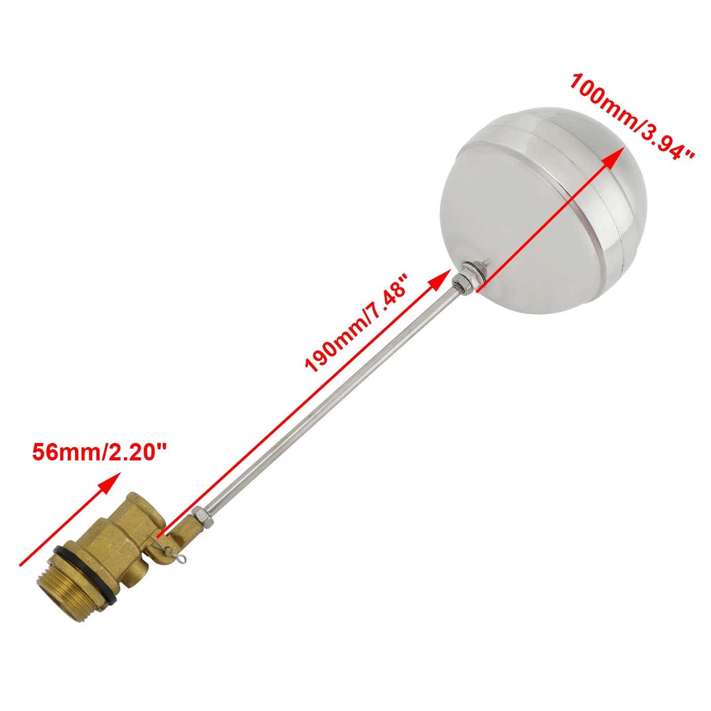 Float Ball Valve for Stainless Steel Water Sensor (1/2"-1" Male Thread)
