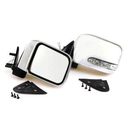 Chrome Door Mirror with LED for Nissan D22 Hardbody Frontier Navara NP300