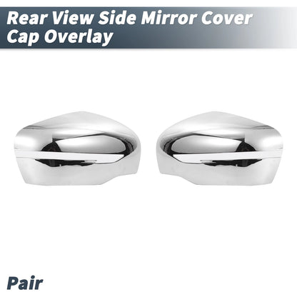 Pair Rearview Mirror Cover Overlay Chrome for Nissan X-Trail Rogue (2014–2021)