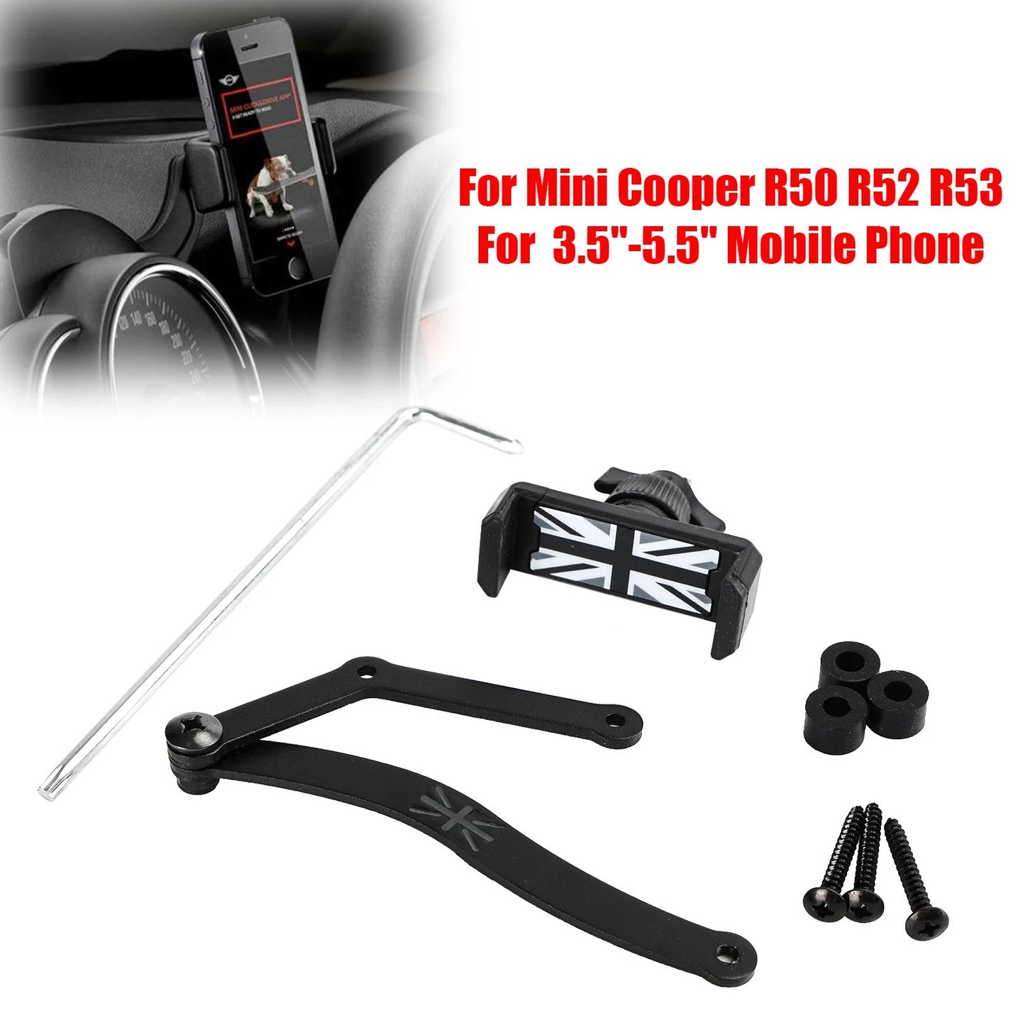360° Rotation Phone Holder Mount for Mini Cooper R50 R52 R53 (2001–2008)