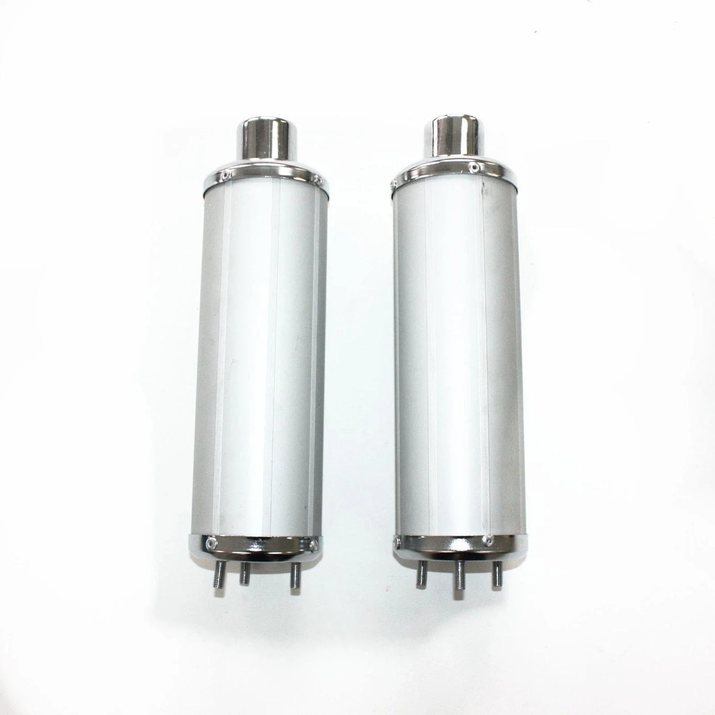 Twin Exhaust Pipe & Silver Alloy Mufflers for 110cc Dinosaur Style Quad ATV