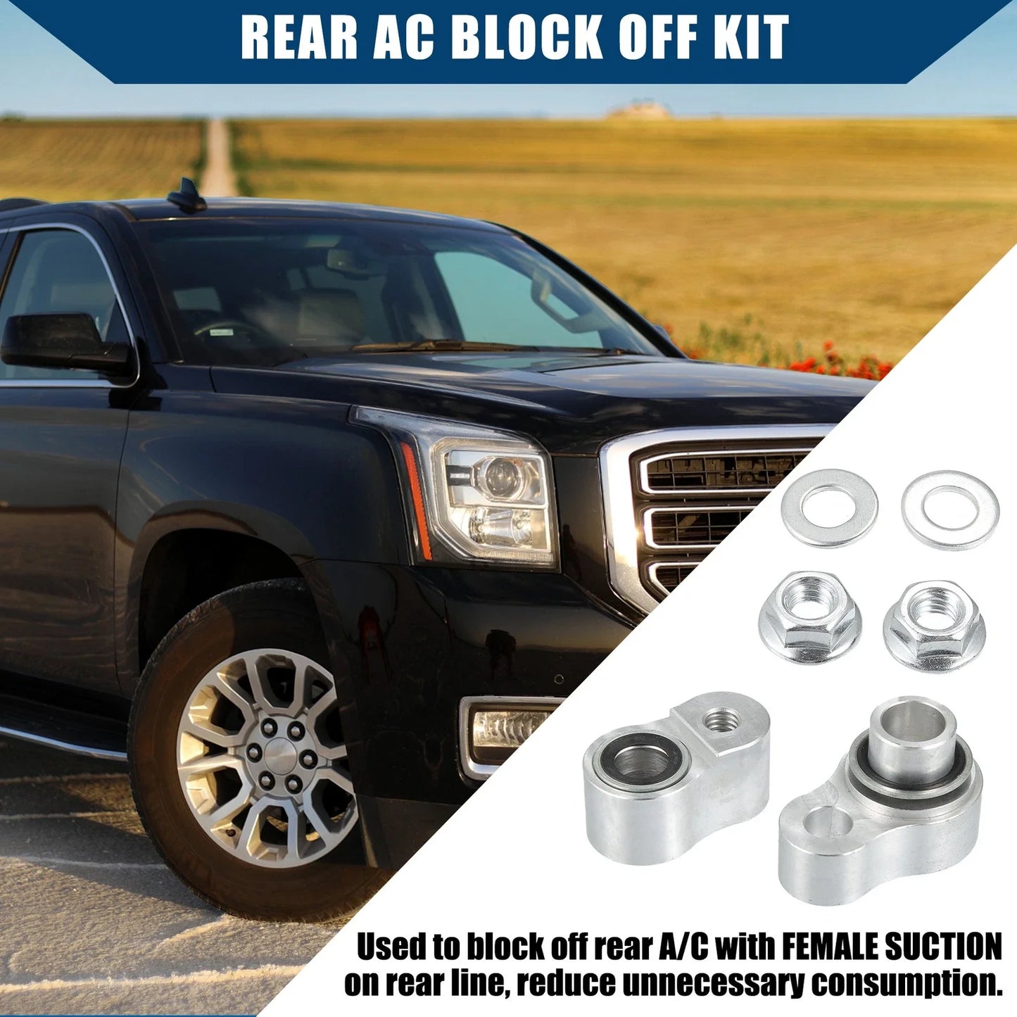 Rear A/C Block Off Kit for Chevy Suburban 2000-2013 (2 x Lines)