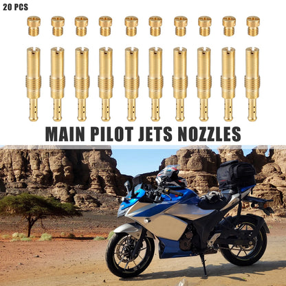 20pcs Main Pilot Jets Nozzles for Motorcycle (152-190)