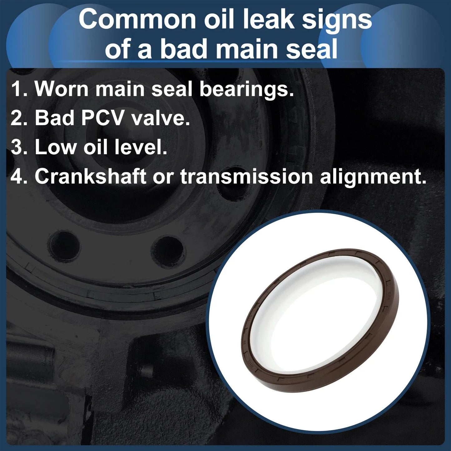 Crankshaft Oil Seal for Cadillac Escalade & Chevrolet Silverado (2002-2023)