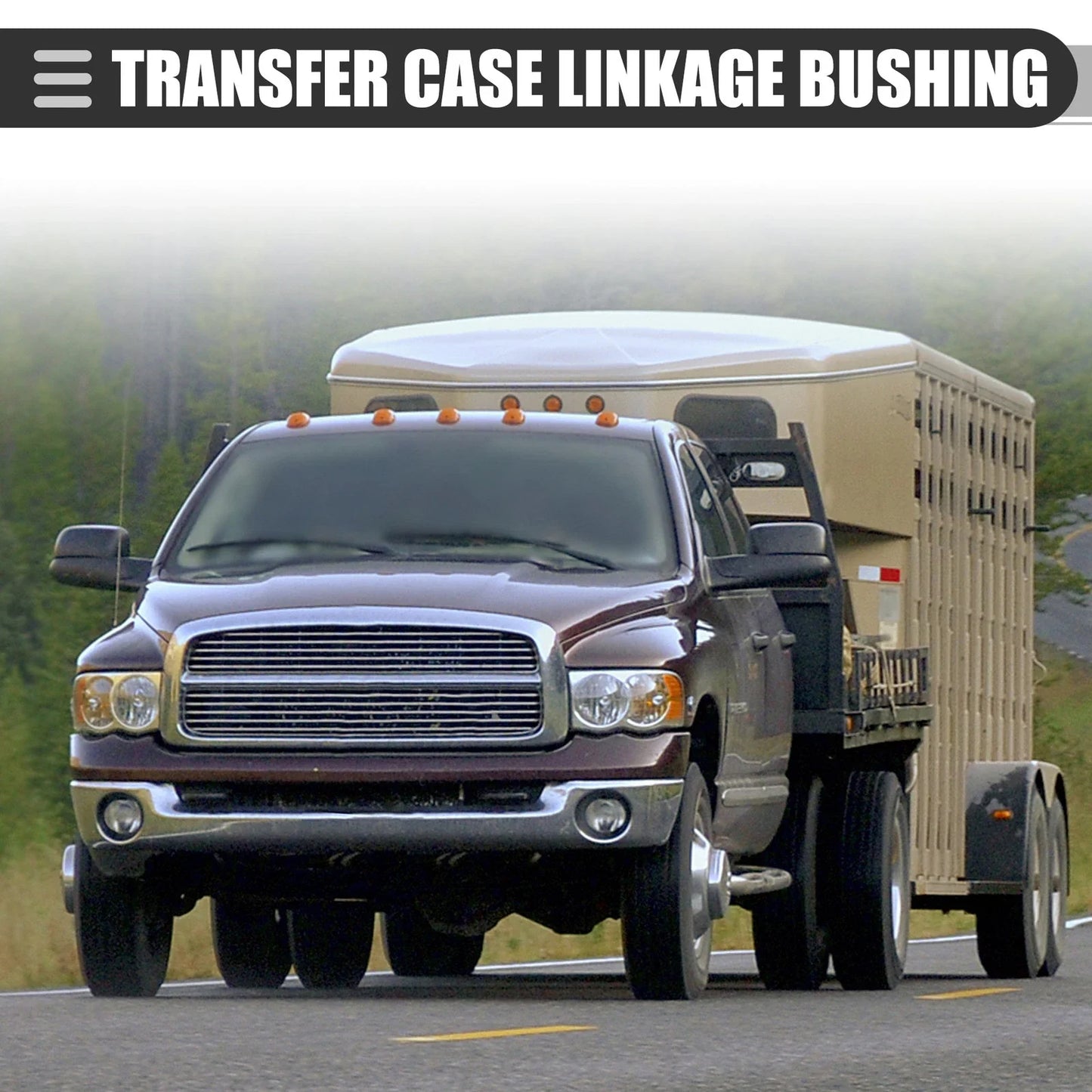 Transfer Case Linkage Bushing for Dodge Ram Rubber 2 x 52105555AA Black