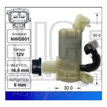 Front Windscreen Washer Pump for Subaru Impreza (2012–2016)
