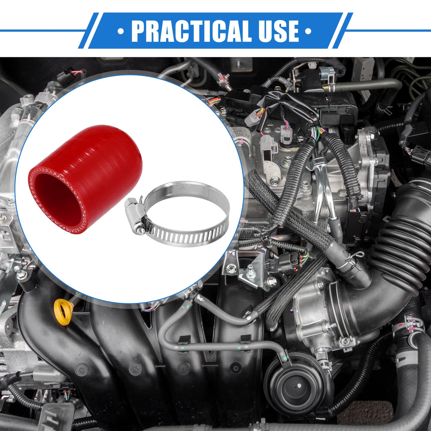Reinforced Silicone Coolant Cap Kit for Turbo Bypass Valve (1.26" ID)