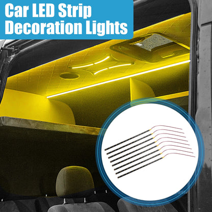 Set of 8 15 LED Strip Lights for Car Interior (12V, Yellow, 30cm)