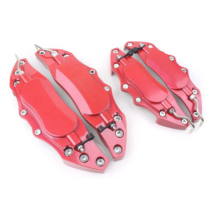 4 x 3D Metal Brake Caliper Covers for Universal Car - Large & Medium Red
