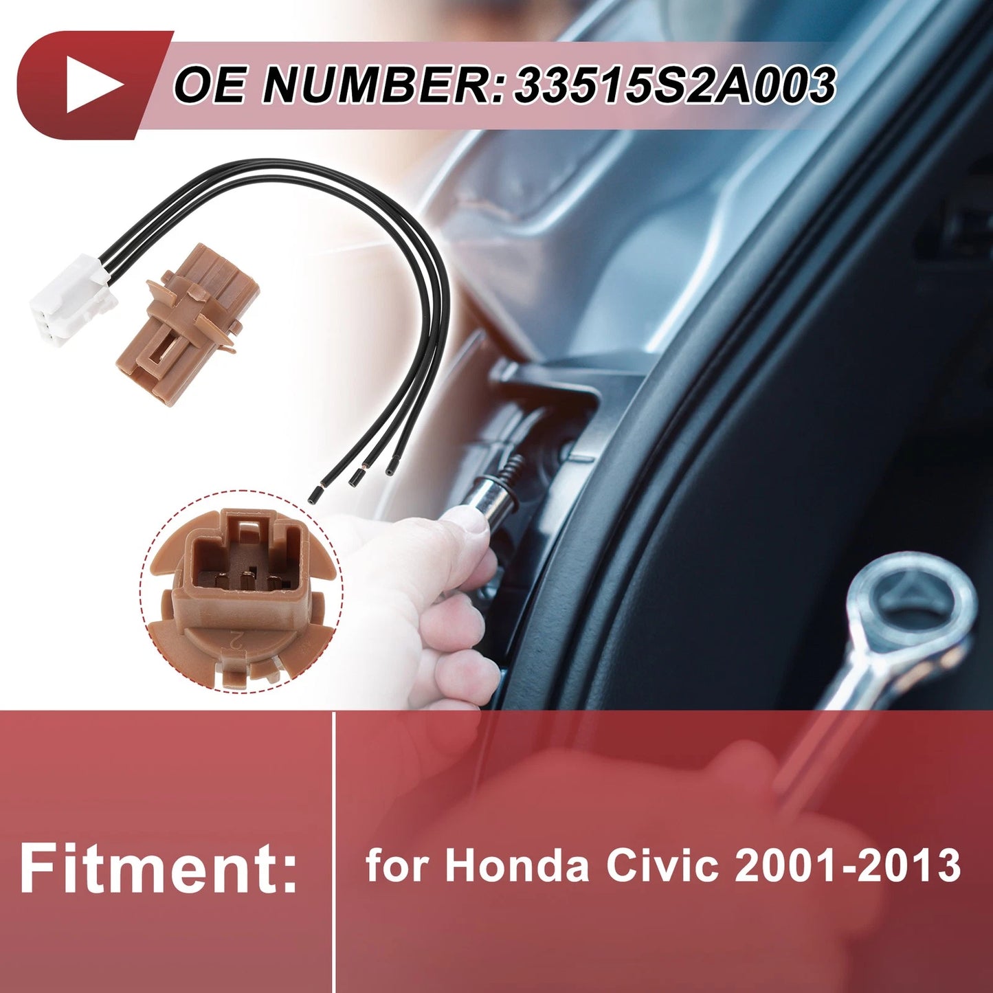 Set of 1 Tail Light Socket Wiring for Honda Civic (2001–2013) No. 33515S2A003